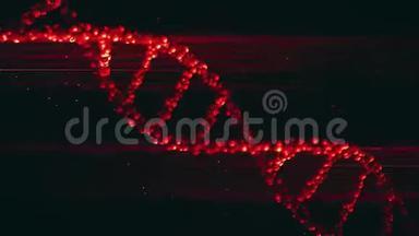 <strong>红色</strong>DNA分子模型，无缝环.